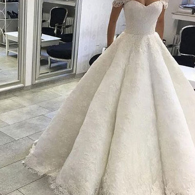 Off the shoulder lace wedding dresses bridal gown - Thumbnail 2