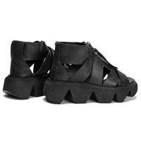 Retro platform platform shoes leather women's shoes front zipper 2020 summer new sandals cowhide G2475 - Thumbnail 6