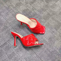 High heels square toe small fragrant wine glass high heel sandals slippers large size 43 G6755 - Thumbnail 5
