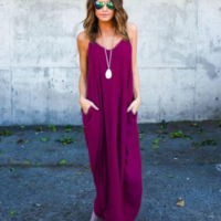 Sleeveless Sexy Sling Pocket Beach Dress - Thumbnail 2