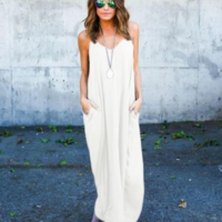 Sleeveless Sexy Sling Pocket Beach Dress - Thumbnail 3