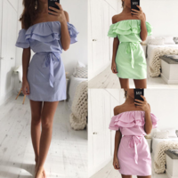 Design Sexy Sleeveless Striped Dress - Thumbnail 3