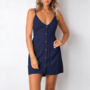 Sexy Sling Solid Color Open Back Bow Dress-1