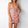 Sexy Sling Solid Color Open Back Bow Dress-2