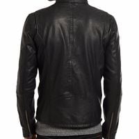 Mens leather jacket, Black Men biker jacket, Men real leather jacket, Biker jacket - Thumbnail 1