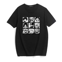 Cute Japanese Anime Print Oversized Short Sleeve Shirt  - Thumbnail 1