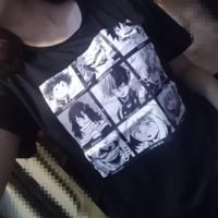 Cute Japanese Anime Print Oversized Short Sleeve Shirt  - Thumbnail 4