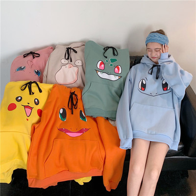 Cute Pikachu Anime Japanese Cartoon Sweater Pullover Hoodie Knit Sweatshirt E-Girl Kawaii Korean Japanese Harajuku Retro Streetwear Aesthetic
