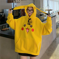 Cute Pikachu Anime Japanese Cartoon Sweater Pullover Hoodie Knit Sweatshirt E-Girl Kawaii Korean Japanese Harajuku Retro Streetwear Aesthetic - Thumbnail 2