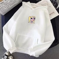 Cute Girl Embroidery Cartoon Sweater Pullover Hoodie Knit Long Sleeve Sweatshirt E-Girl Kawaii Korean Japanese Harajuku Retro Streetwear Aesthetic - Thumbnail 1