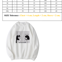 Cute Angel Demon Girl Print Sweater Pullover Hoodie Long Sleeve Top Shirt Sweatshirt E-Girl Kawaii Korean Japanese Harajuku Retro Streetwear Aesthetic - Thumbnail 3