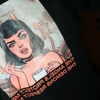 Cute Angel Demon Girl Print Sweater Pullover Hoodie Long Sleeve Top Shirt Sweatshirt E-Girl Kawaii Korean Japanese Harajuku Retro Streetwear Aesthetic - Thumbnail 5