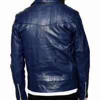 Brand New Men Motorcycle Genuine Lambskin Leather Jacket Slim fit Biker jacket - Thumbnail 1