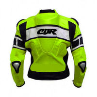 Men's Custom Fluoresce CBR Motorcycle Style Biker Cowhide Leather Jacket Hump - Thumbnail 1