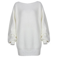 Casual Women'S Off-Shoulder Knitted Sweater Dress - Thumbnail 2