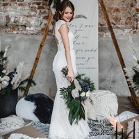 Fabulous Mermaid Lace Backless Sweep Train Wedding Dresses With Cap Sleeves Bridal Gown - Thumbnail 1