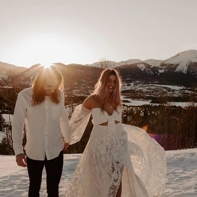 Tulle a-line 2 pieces strapless wedding dresses a-line v-neck bridal gowns  - Thumbnail 4