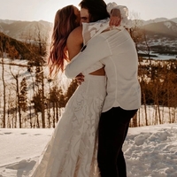 Tulle A-Line 2 Pieces Strapless Wedding Dresses A-line V-Neck Bridal Gowns  - Thumbnail 1