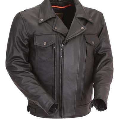 Motorcycle cruising leather racing jacket - Thumbnail 2