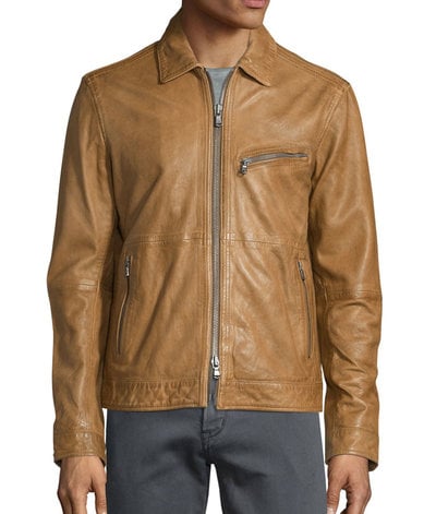 Tan Motorcycle Oliver Brown Suede Leather Jacket