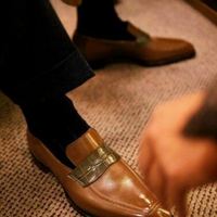 Handmade Men Brown Slip Ons Dress Business Shoes, Real Leather Office Shoes - Thumbnail 4