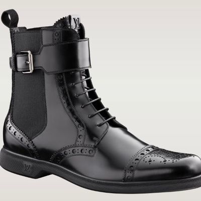 Handmade brogue style shoes, lace up & rounded buckle genuine leather boots - Thumbnail 3