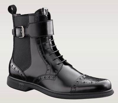 Handmade Brogue Style Shoes, Lace Up & Rounded Buckle Genuine Leather Boots