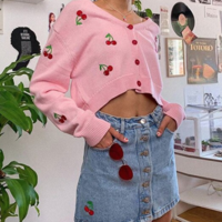 CHERRY EMBROIDERY CARDIGAN  - Thumbnail 1