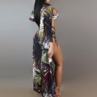 Leaf Print Sunscreen Swimsuit Three-Piece Suit - Thumbnail 2