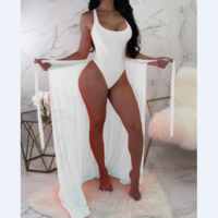 Sexy Swimsuit Gauze Two-Piece Beach Set - Thumbnail 1