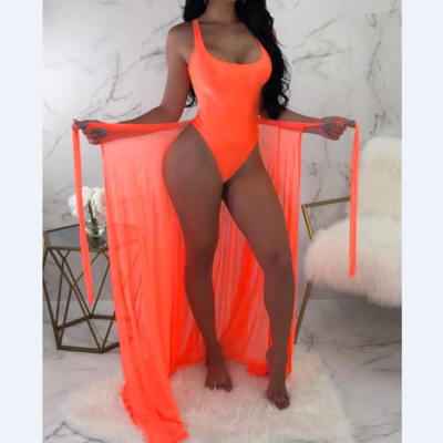 Sexy swimsuit gauze two-piece beach set