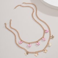 VINTAGE BUTTERFLY DOUBLE NECKLACE - Thumbnail 2