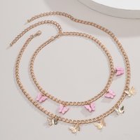 VINTAGE BUTTERFLY DOUBLE NECKLACE - Thumbnail 3