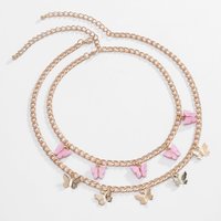 VINTAGE BUTTERFLY DOUBLE NECKLACE - Thumbnail 5