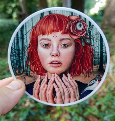 "Lost In the Moment" Circle Vinyl Sticker