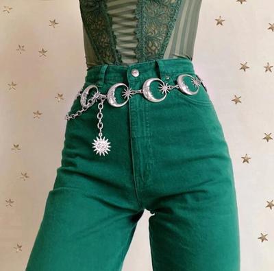 Gothic Moon Sun Sliver Pendant Belt