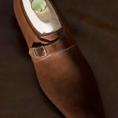 Elegant new stylish dark brown monk strap handmade office wear men's shoes - Thumbnail 5