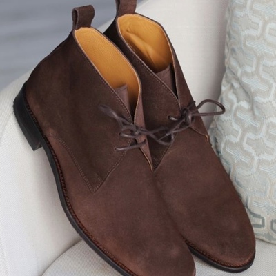 Decent handmade chocolate brown chukka hiking boot,adult lace up rangers boot