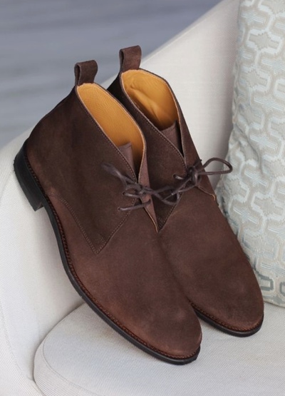 Decent Handmade Chocolate Brown Chukka Hiking Boot,Adult Lace Up Rangers Boot