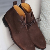 Decent Handmade Chocolate Brown Chukka Hiking Boot,Adult Lace Up Rangers Boot - Thumbnail 1