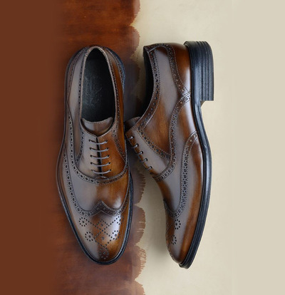 Bespoke Handmade Brown Ankle Lace Up Leather Shoes for Men