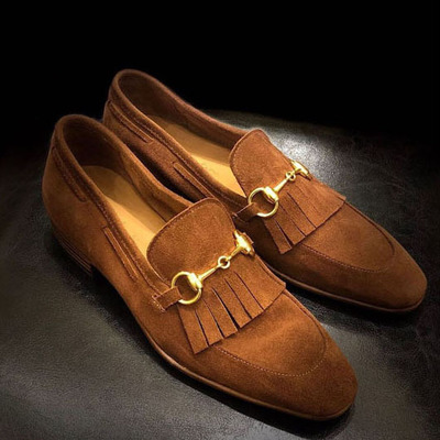 Elegant handmade bespoke tan ankle suede shoes for men