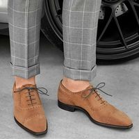 Handmade men brown leather moccasin, dress leather shoes for mens, loafer shoes - Thumbnail 4