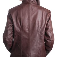 Women Leather jacket Slim Fit Brown,Fashion Biker Leather Jacket - Thumbnail 1