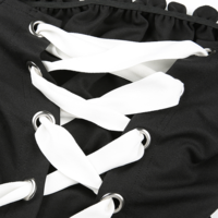 Classical Back Cross Strap Lace up Flare Sleeve Top - Thumbnail 6