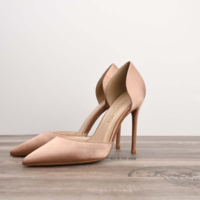 New Satin Hollow Pointed Stiletto Heels Sexy Pumps G5721 - Thumbnail 1