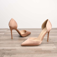 New Satin Hollow Pointed Stiletto Heels Sexy Pumps G5721 - Thumbnail 2