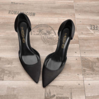 New Satin Hollow Pointed Stiletto Heels Sexy Pumps G5721 - Thumbnail 6