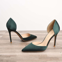 New Satin Hollow Pointed Stiletto Heels Sexy Pumps G5721 - Thumbnail 7