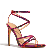 Explosive Style Sandals Pointed Toe Cross Straps Stiletto High Heels Large Size Women's Shoes F1472 - Thumbnail 3